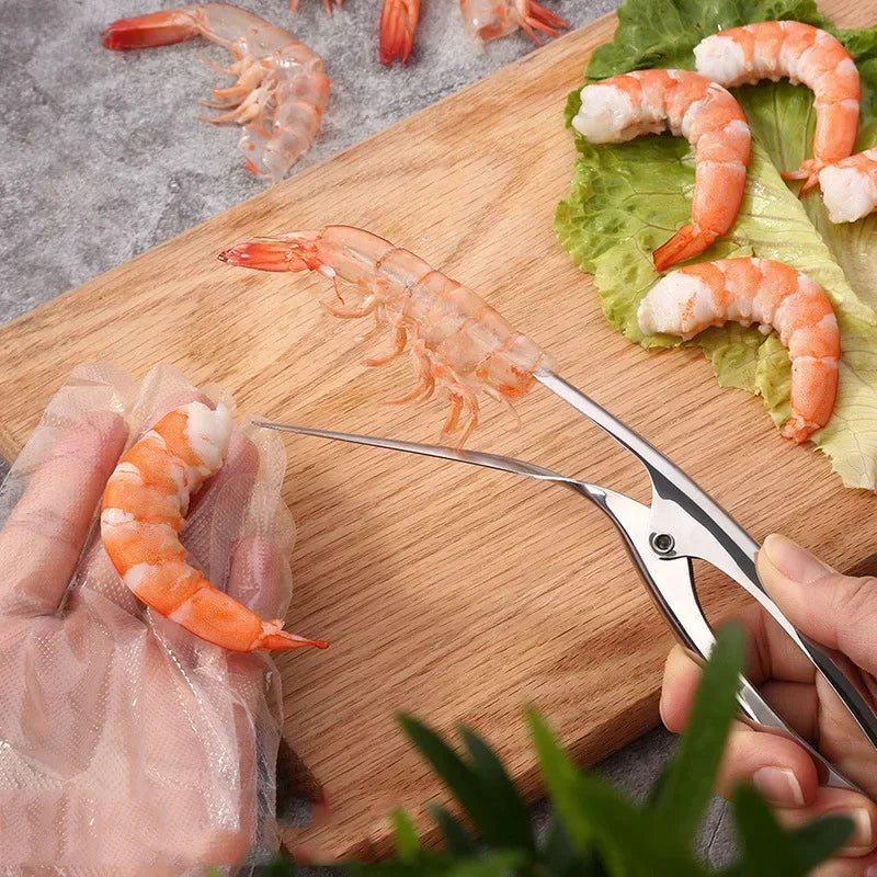 Stainless Steel Shrimp & Prawn Peeler – Deveiner Line Cutter Seafood Tool