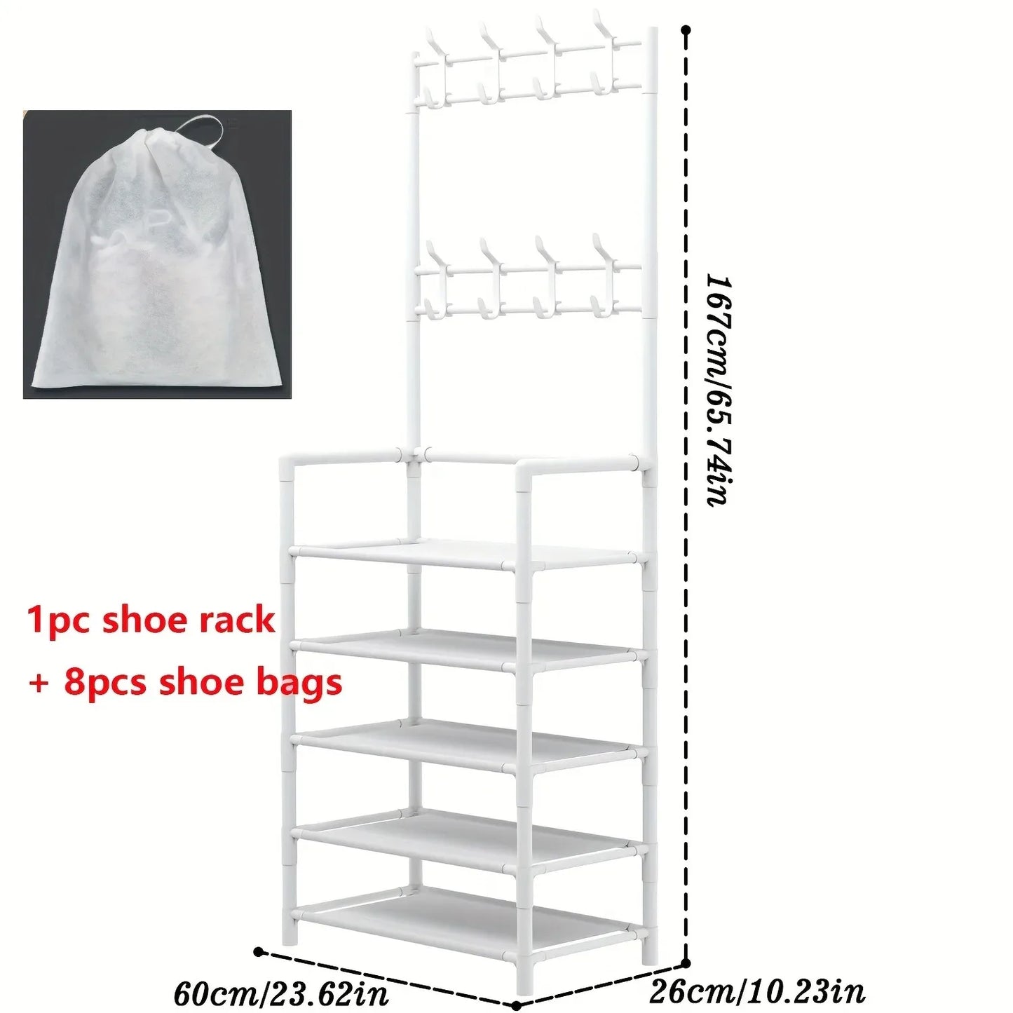 5-Level Metal Shoe Rack – Tool-Free Assembly, Multi-Purpose Storage for Hallway & Living Room