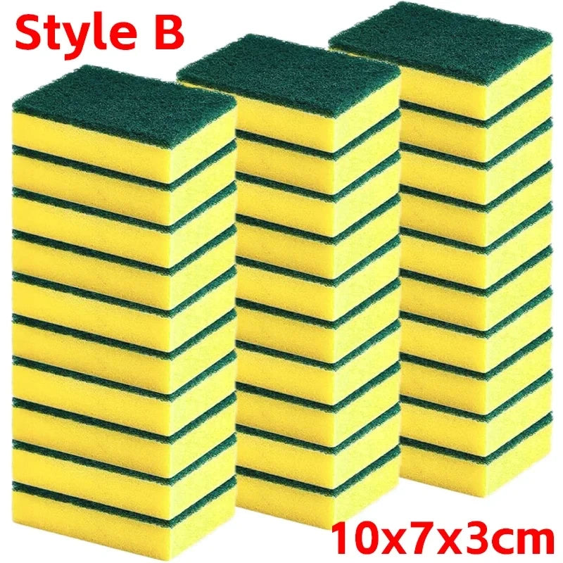 Heavy-Duty Double-Sided Cleaning Sponge – Dual-Sided Magic Scrubber for Kitchen, Pots & Surfaces