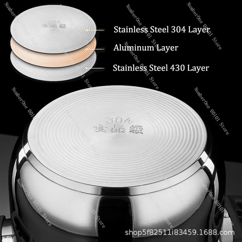 304 Stainless Steel Explosion-Proof Pressure Cooker – Multi-Size, Universal Stove Compatible