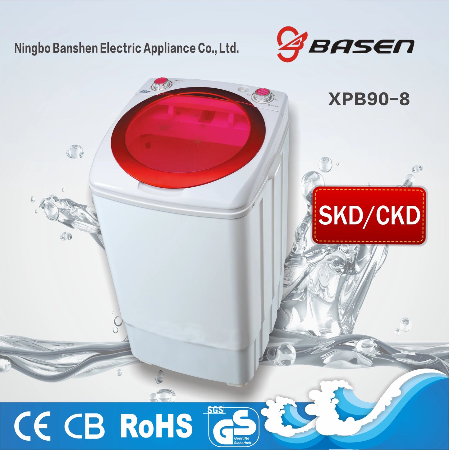 Semi-Automatic Top-Loading Washing Machine – Single Tub, 10–12kg Capacity, Freestanding, White