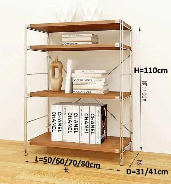 Multi-Functional Storage Shelf Rack – 18mm Particleboard & Metal Frame, Multiple Sizes, Brown