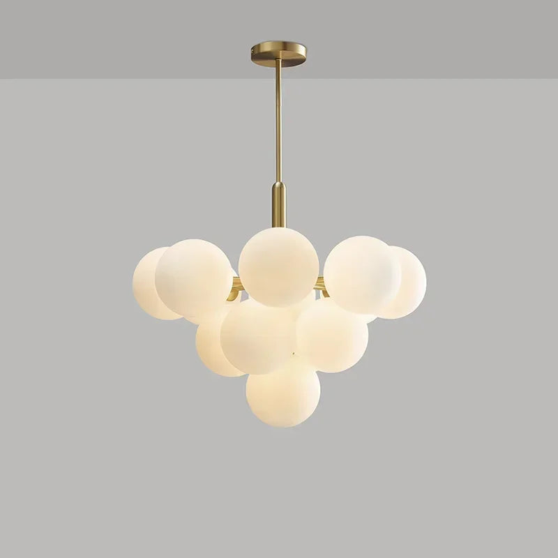 Modern Glass Pendant Chandelier – G9 LED, 5 or 13 Heads, Black / Brass / Chrome, Living & Dining Room
