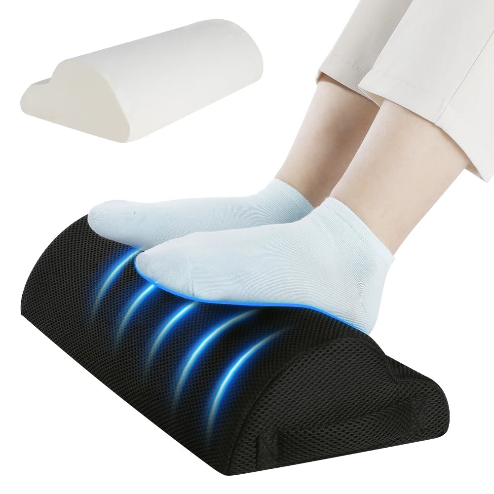 Memory Foam Footrest – Under Desk Foot Stool & Leg Elevation Pillow for Office & Gaming