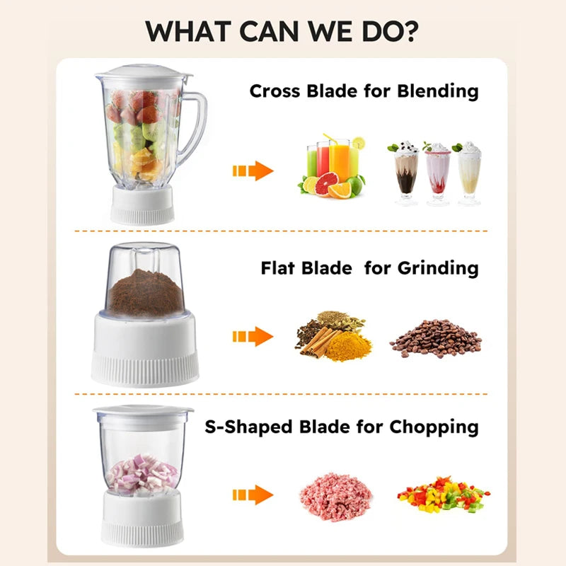 4-in-1 Multi-Purpose Food Processor – Blender, Juicer & Mixer, 1.8L
