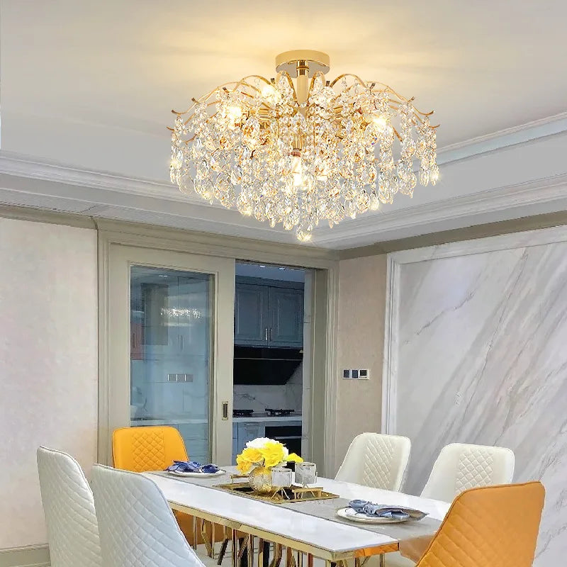 Modern Luxury Crystal Ceiling Chandelier – 3-Colour LED, 10/12/14 Heads, Living Room & Bedroom