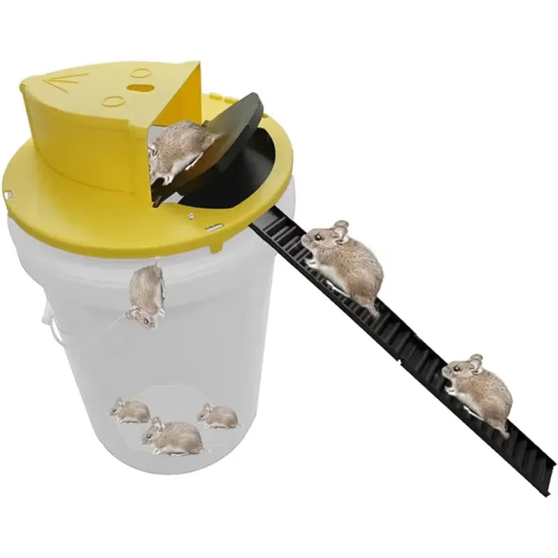 Automatic Flip Mouse Trap – Catch & Release Bucket Lid, Auto-Reset, Reusable
