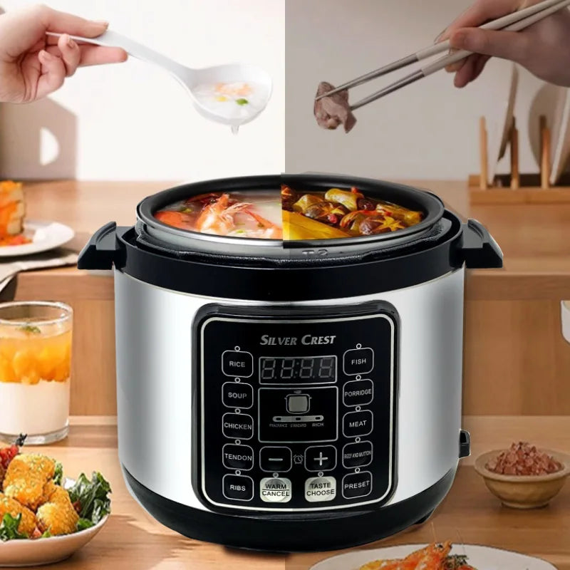 Electric Pressure Rice Cooker – 5L/6L, Intelligent Reservation, Micro-Pressure