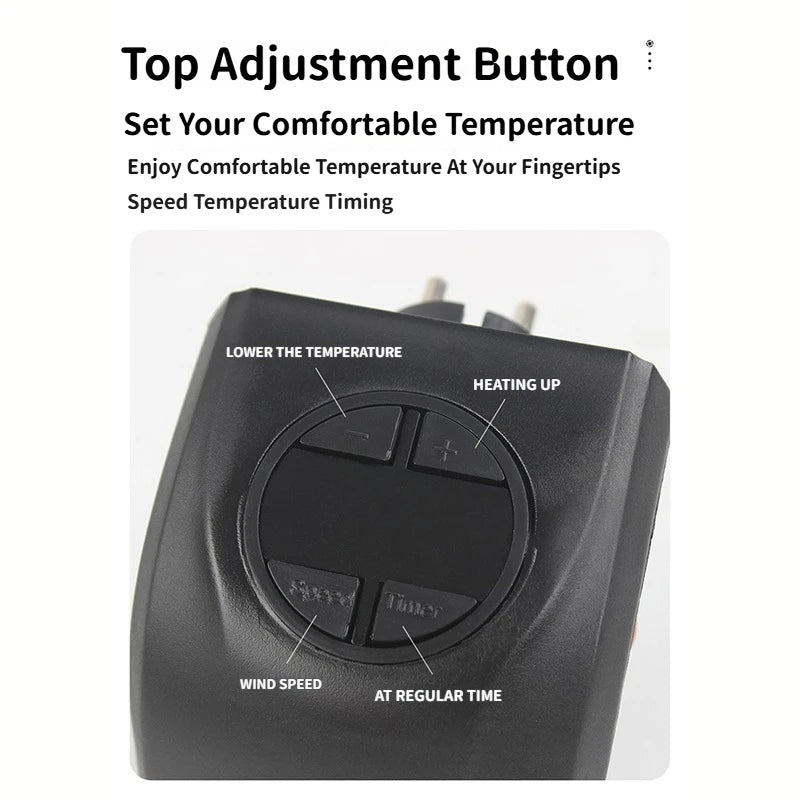 Portable Plug-In Wall Heater – 400W, Ceramic, Remote Control, 12Hr Timer, EU Plug