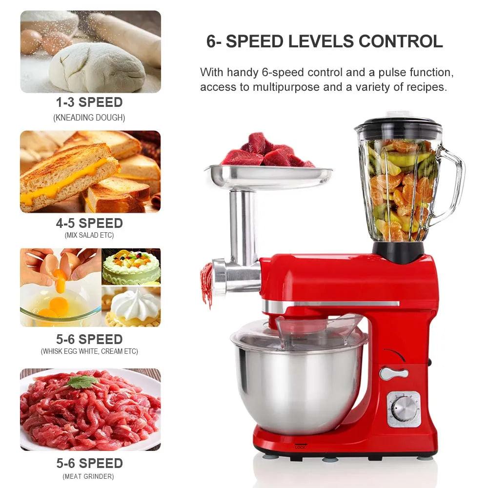 5L Multifunctional Electric Food Blender – 6-Speed, Juice Cup & Meat Grinder Included