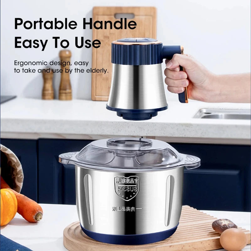 5L Electric Meat Grinder & Food Processor – 500W, Stainless Steel, Multifunctional Chopper