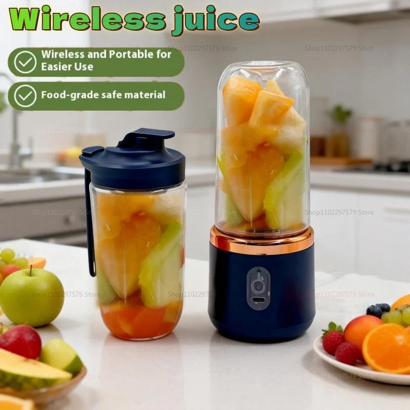 Double Cup Portable USB Blender – 400ml, Stainless Steel Blades, Smoothies & Juices On-the-Go