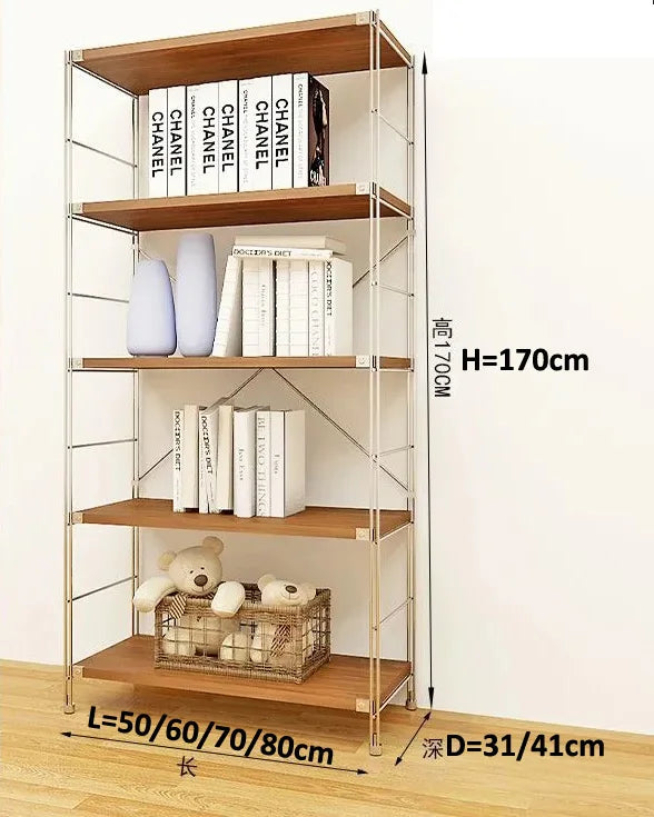 Multi-Functional Storage Shelf Rack – 18mm Particleboard & Metal Frame, Multiple Sizes, Brown