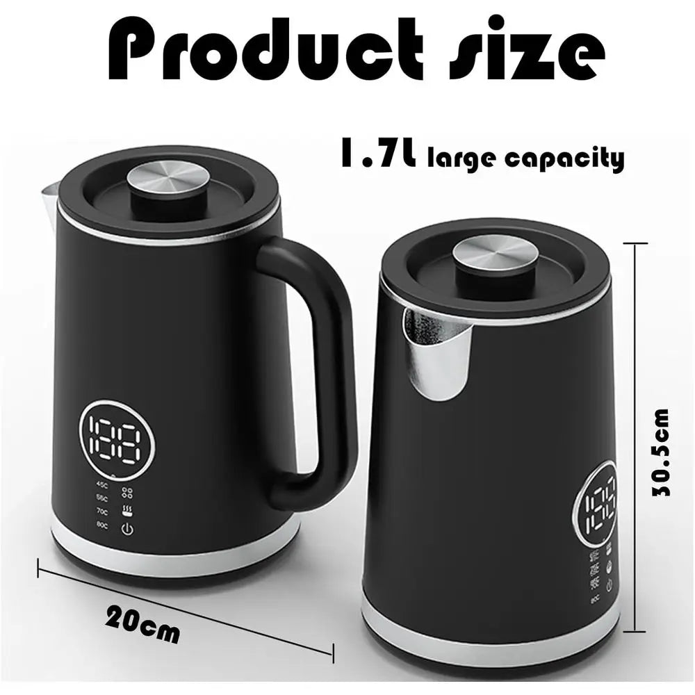 1.6L Double Wall Electric Kettle – 1500W, 4 Temperature Settings, Auto Shut-Off & Boil Dry Protection