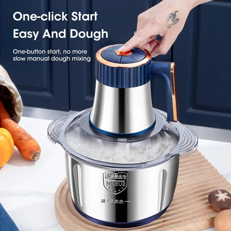 5L Electric Meat Grinder & Food Processor – 500W, Stainless Steel, Multifunctional Chopper