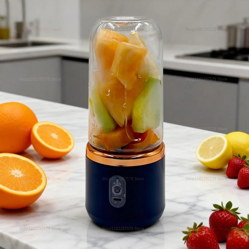 Double Cup Portable USB Blender – 400ml, Stainless Steel Blades, Smoothies & Juices On-the-Go