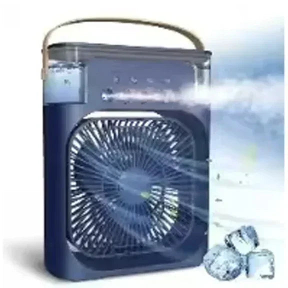 3-in-1 Portable Evaporative Air Cooler Fan – Humidifier, 7-Color LED Night Light, USB Type-C