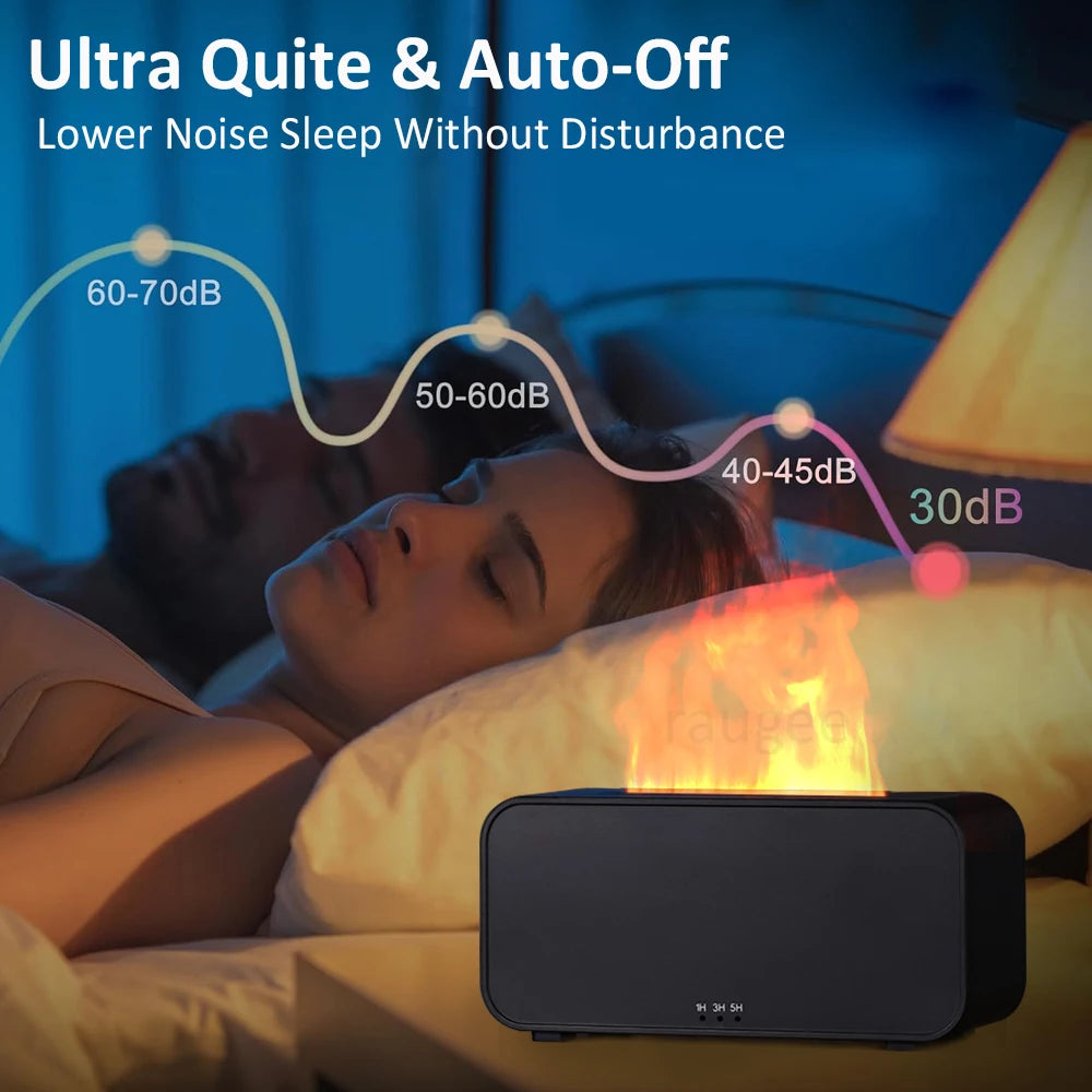 Flame Aroma Humidifier & Essential Oil Diffuser – 7-Colour LED, 120ml, Timer, Auto Shut-Off