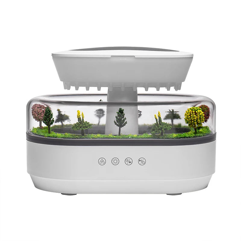 Raindrop Ultrasonic Aroma Humidifier & Essential Oil Diffuser – Colourful LED, White Noise