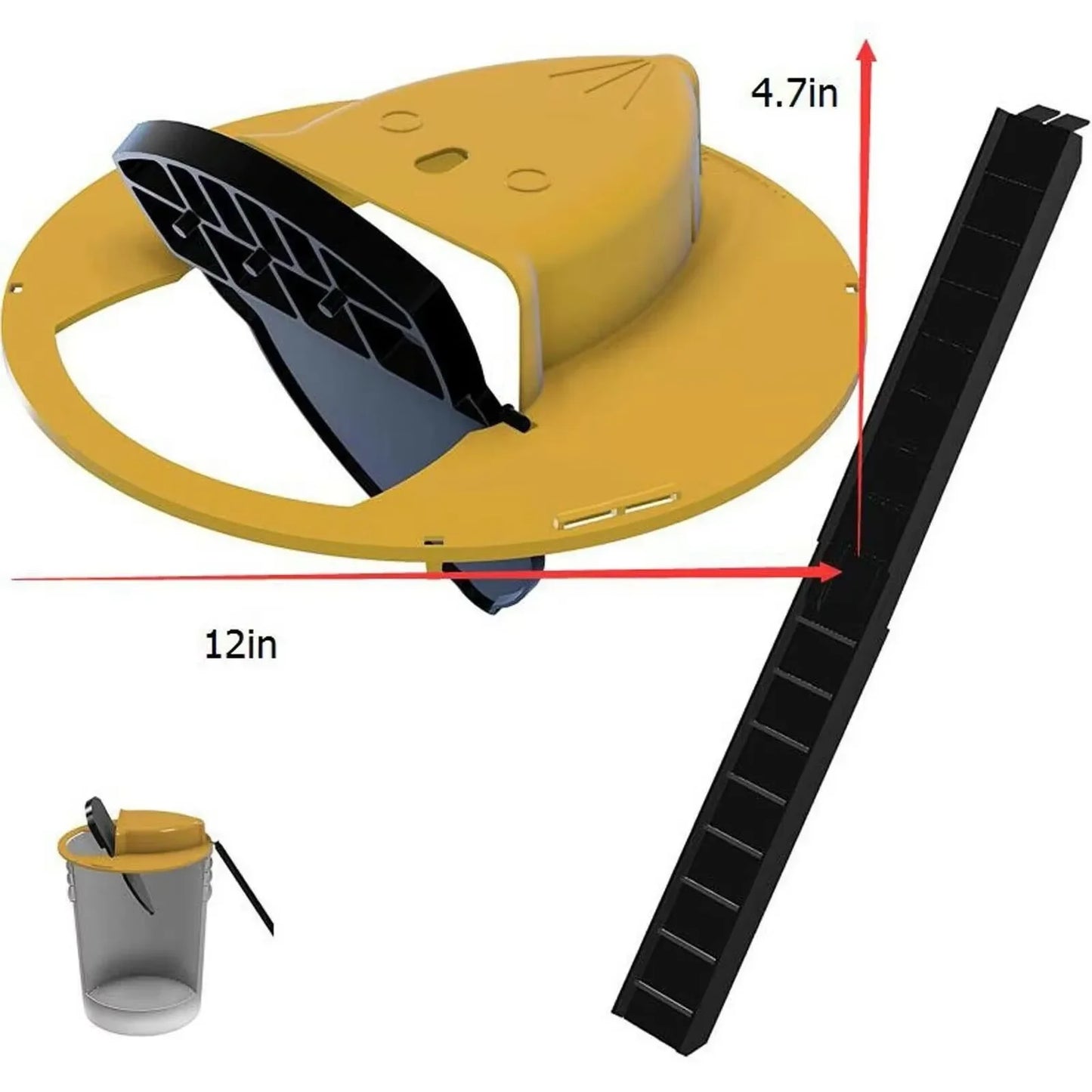 Automatic Flip Mouse Trap – Catch & Release Bucket Lid, Auto-Reset, Reusable