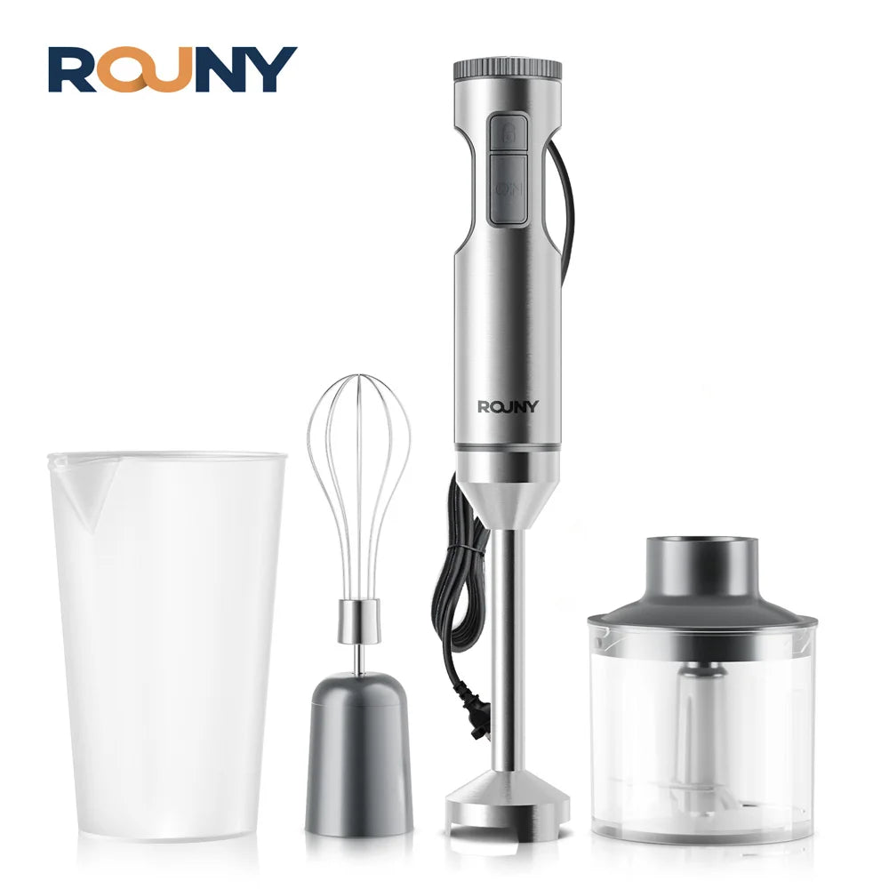 4-in-1 Hand Immersion Blender 1000W – 14-Speed, Stainless Steel, 700ml Beaker & 500ml Processor