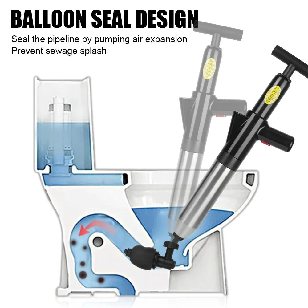 Manual Air Pressure Drain Unclogger – Clears Toilets, Sinks & Kitchen Drains Instantly