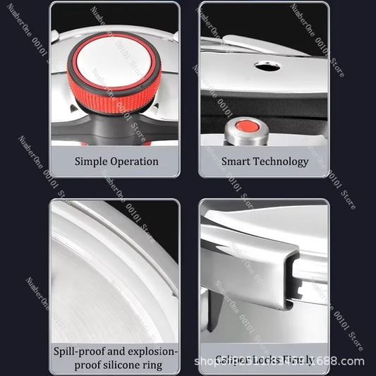 304 Stainless Steel Explosion-Proof Pressure Cooker – Multi-Size, Universal Stove Compatible