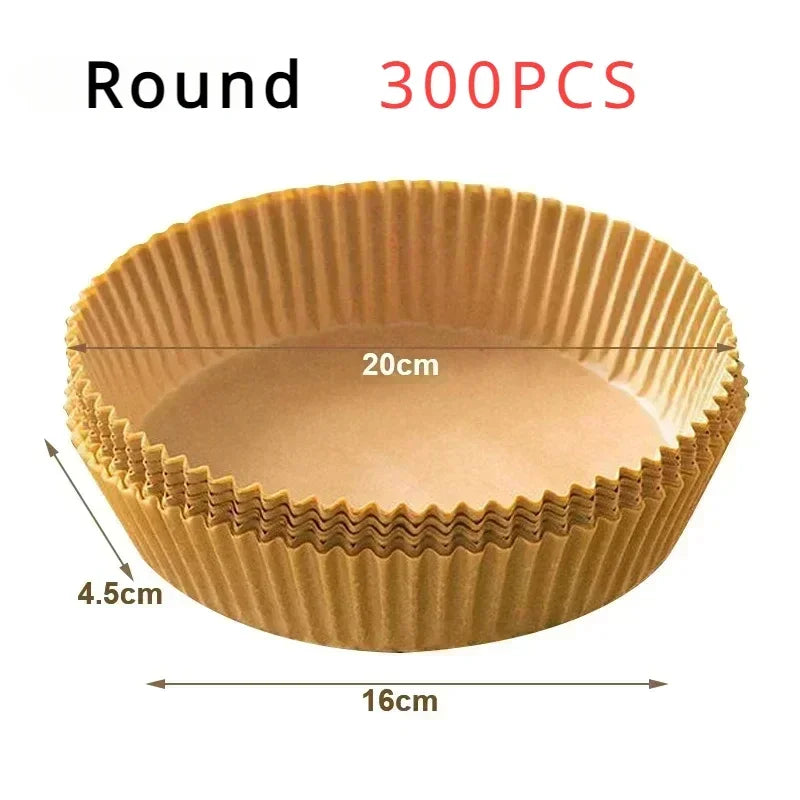 Disposable Air Fryer Liner Paper – Round & Square, 50 or 100pcs, Non-Stick Baking Parchment