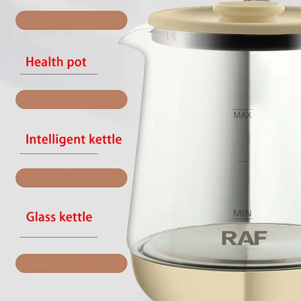 1.5L Multifunctional Electric Glass Kettle – Smart Temperature Control for Tea & Coffee