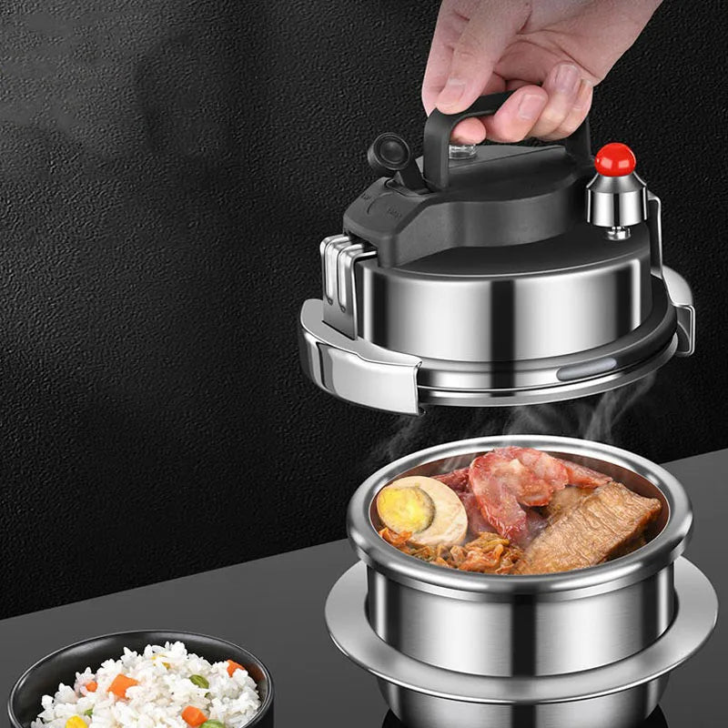 304 Stainless Steel Pressure Cooker 1.6L – Induction & Open Flame Compatible