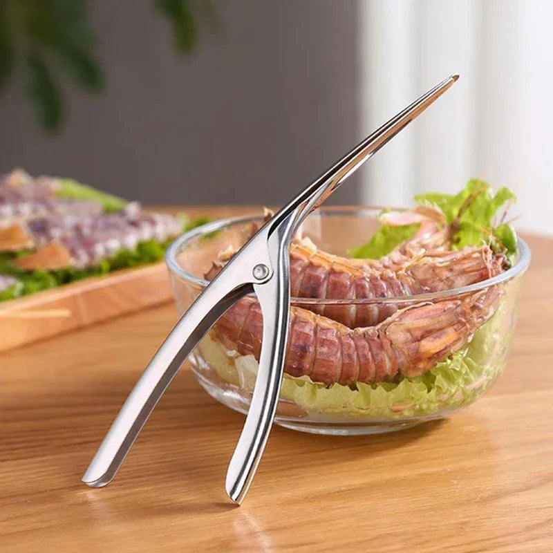 Stainless Steel Shrimp & Prawn Peeler – Deveiner Line Cutter Seafood Tool