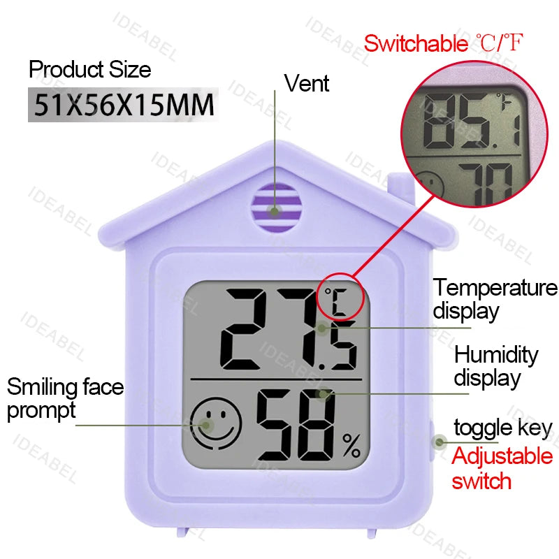 Thermo-Hygrometer Household Mini LCD Digital Display Indoor Room Temperature Humidity Meter Sensor Gauge Weather Station