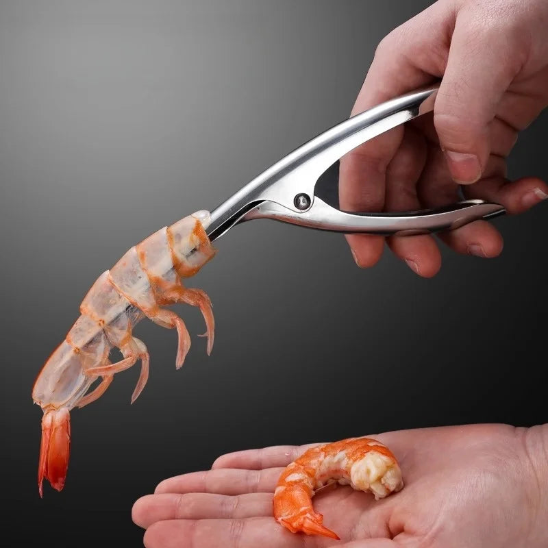 Stainless Steel Shrimp & Prawn Peeler – Deveiner Line Cutter Seafood Tool