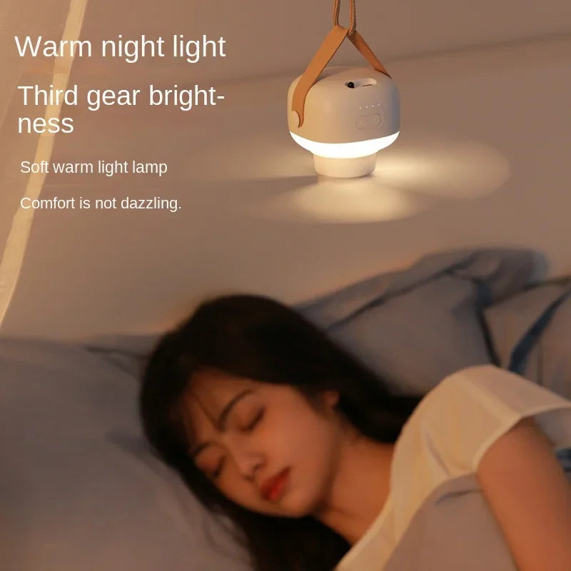 Portable Wireless Ceiling Fan with LED Night Light – USB, Remote Control, 4-Speed, Camping & Home