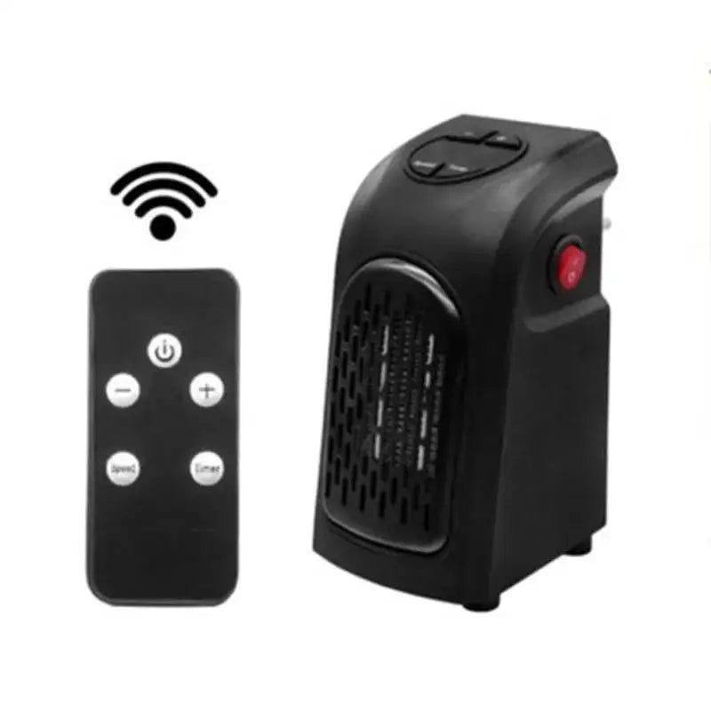 Portable Plug-In Wall Heater – 400W, Ceramic, Remote Control, 12Hr Timer, EU Plug