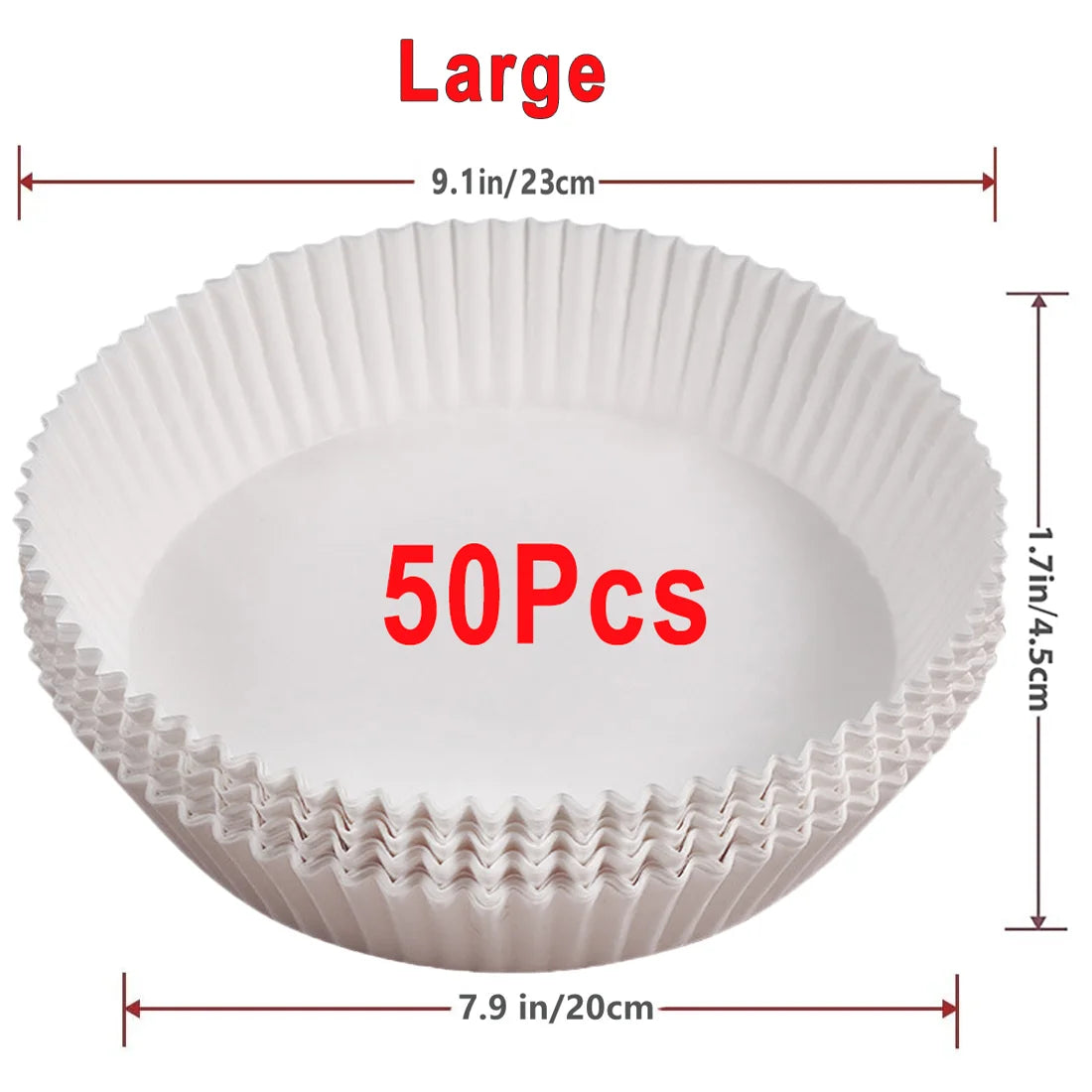 Disposable Air Fryer Liner Paper – Round & Square, 50 or 100pcs, Non-Stick Baking Parchment