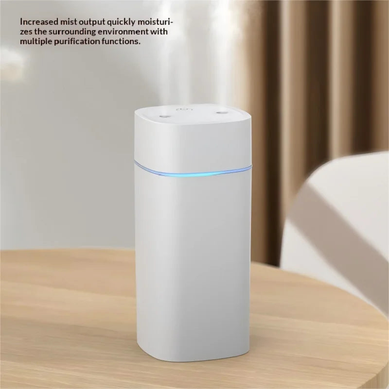 Mini USB Dual Spray Humidifier & Aromatherapy Diffuser – Portable Desktop, 2W, Ultra-Quiet