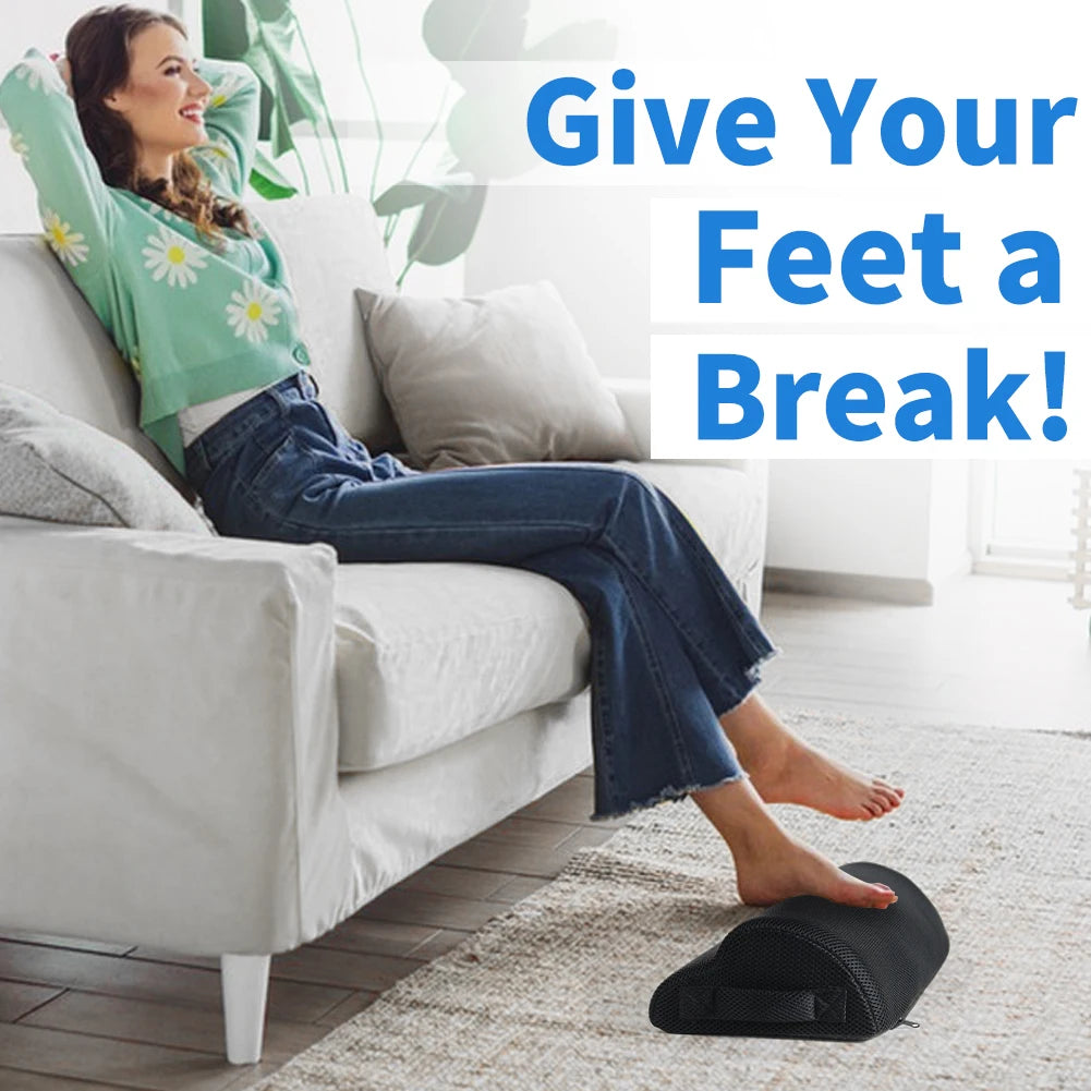 Memory Foam Footrest – Under Desk Foot Stool & Leg Elevation Pillow for Office & Gaming