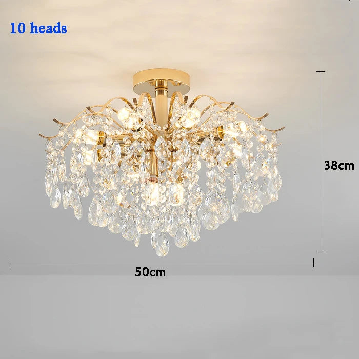 Modern Luxury Crystal Ceiling Chandelier – 3-Colour LED, 10/12/14 Heads, Living Room & Bedroom