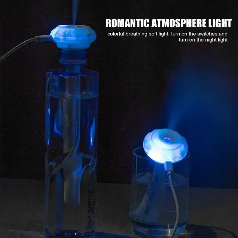 Portable USB Cool Mist Humidifier – Aromatherapy Diffuser with Night Light for Home, Office & Travel
