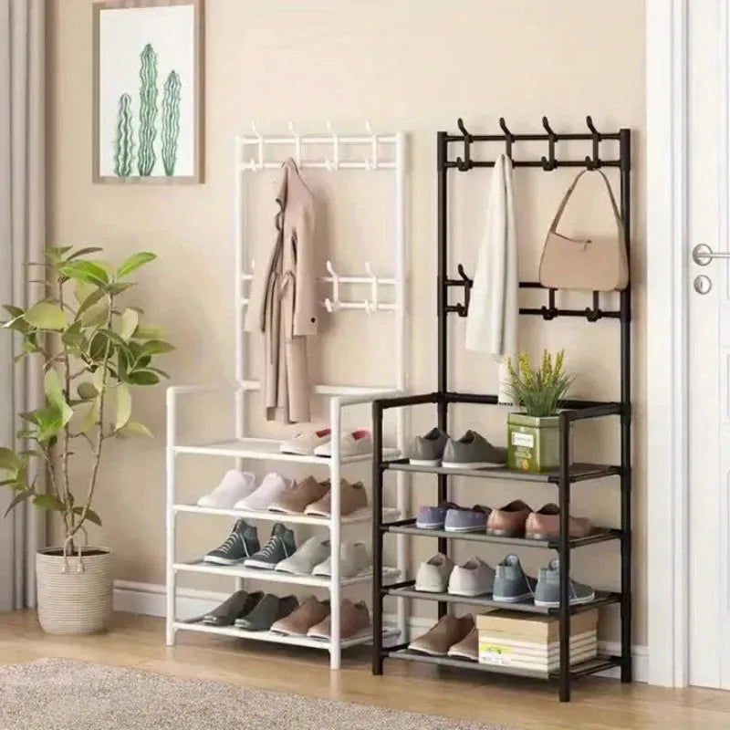 5-Level Metal Shoe Rack – Tool-Free Assembly, Multi-Purpose Storage for Hallway & Living Room