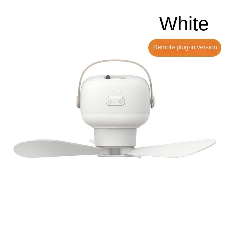 Portable Wireless Ceiling Fan with LED Night Light – USB, Remote Control, 4-Speed, Camping & Home