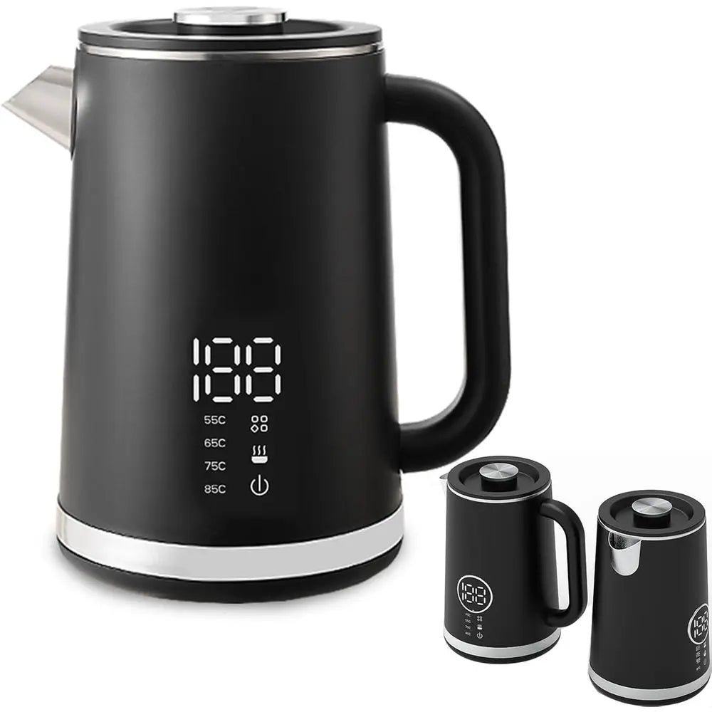 1.6L Double Wall Electric Kettle – 1500W, 4 Temperature Settings, Auto Shut-Off & Boil Dry Protection