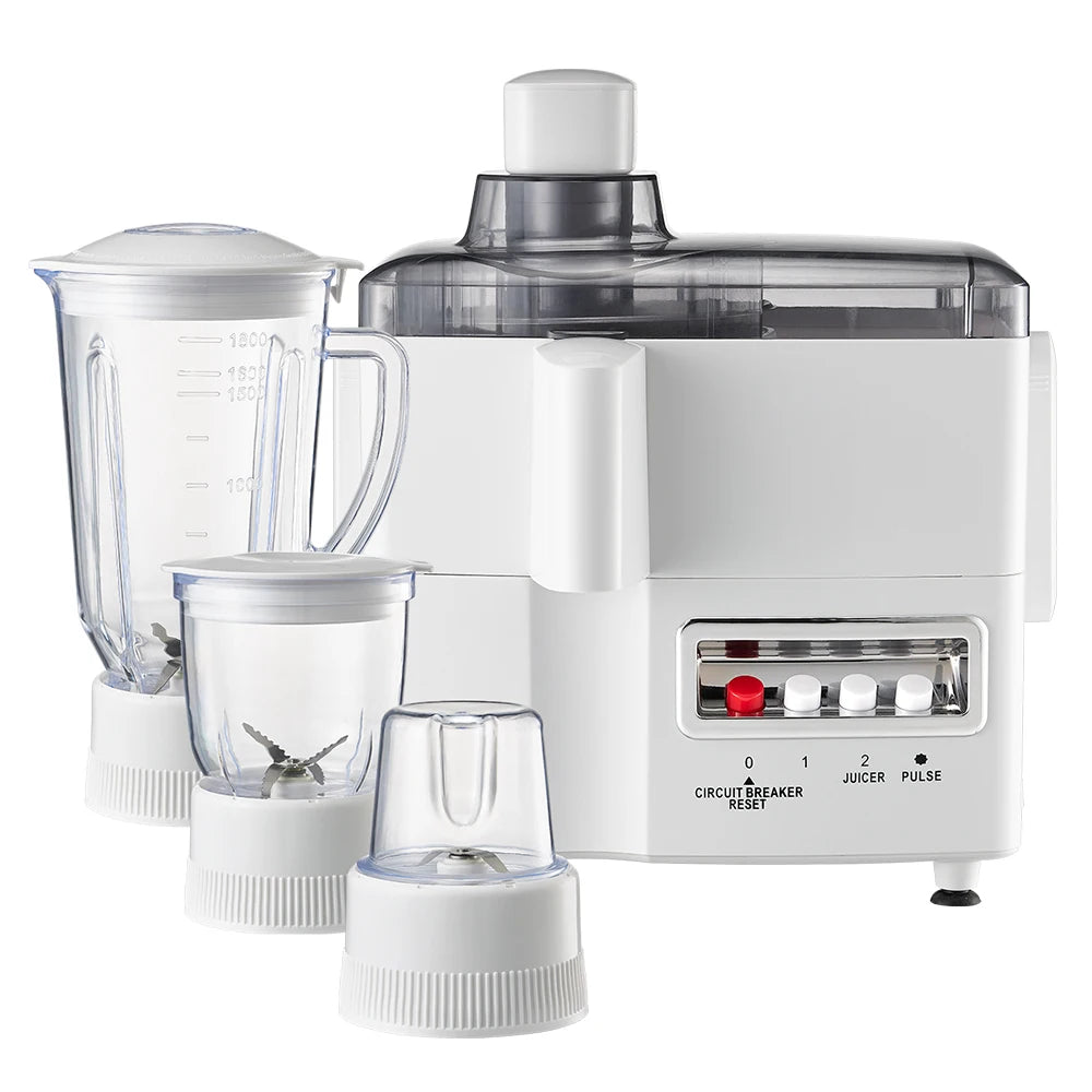 4-in-1 Multi-Purpose Food Processor – Blender, Juicer & Mixer, 1.8L