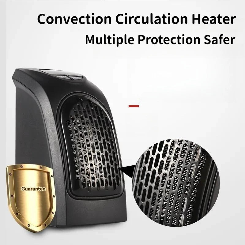 Portable Plug-In Wall Heater – 400W, Ceramic, Remote Control, 12Hr Timer, EU Plug