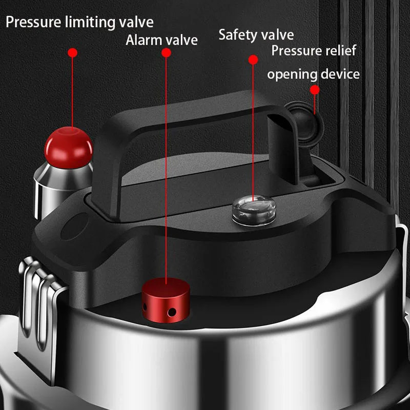 304 Stainless Steel Pressure Cooker 1.6L – Induction & Open Flame Compatible