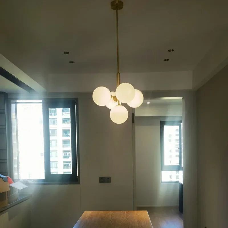 Modern Glass Pendant Chandelier – G9 LED, 5 or 13 Heads, Black / Brass / Chrome, Living & Dining Room