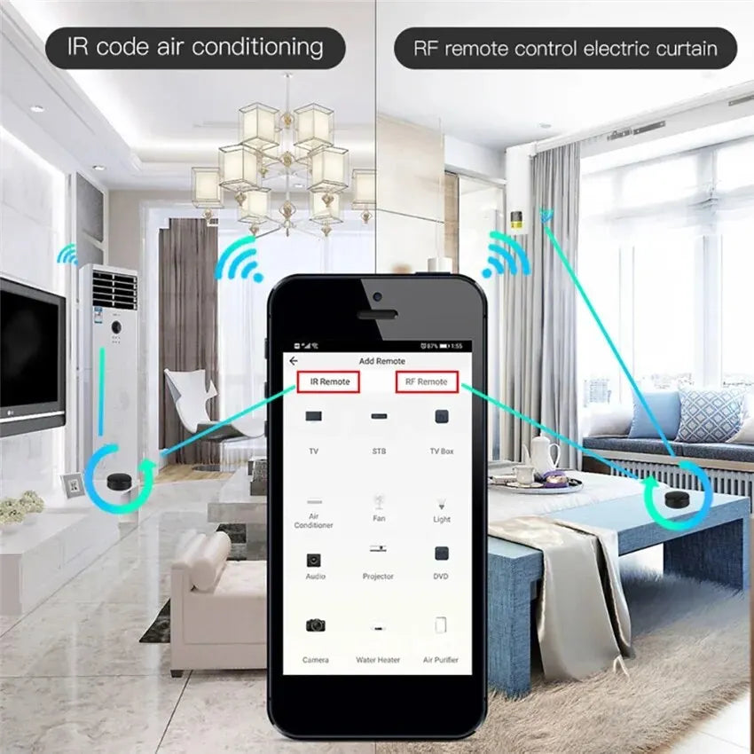 Smart WiFi IR & RF Universal Remote Control – Tuya App, Alexa & Google Home Compatible