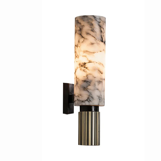 Modern Luxury Natural Marble Wall Lamp – LED Sconce, Warm & Cool White, Bedroom & Living Room