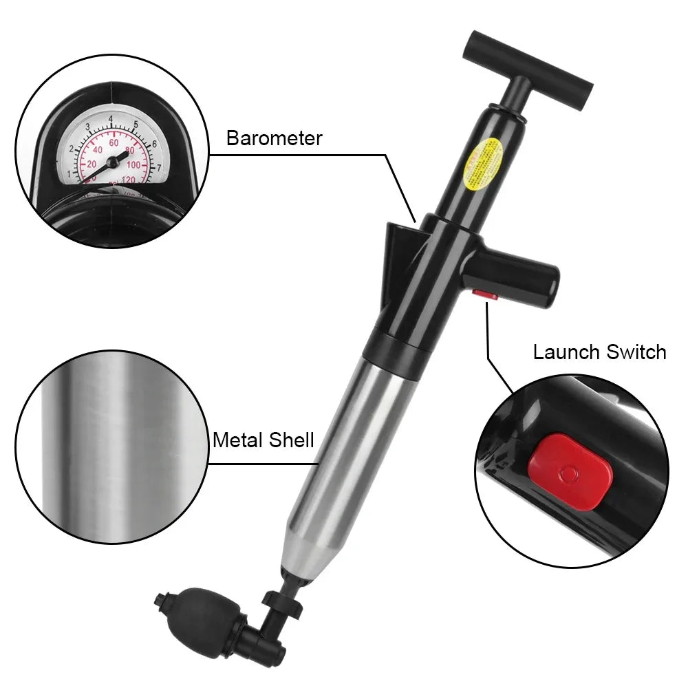 Manual Air Pressure Drain Unclogger – Clears Toilets, Sinks & Kitchen Drains Instantly